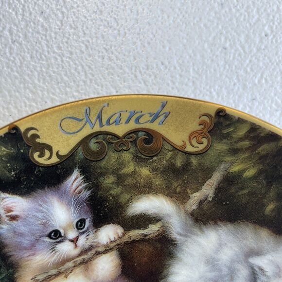 March By The Lily Pond Plate Cat Kitten Jurgen Scholz Timeless Tails 1999 - Picture 3 of 8